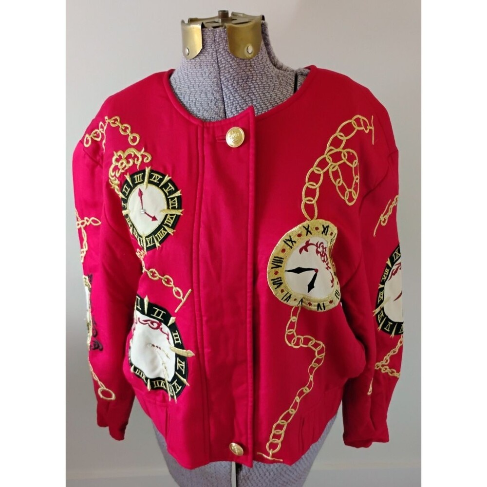 Vtg Deborah Laws Jacket Women's Wearable Art Fun Hip Hop Street wear Sz L Unique